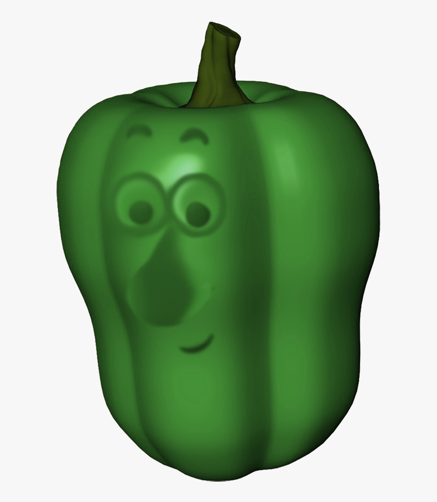Green Pepper Cartoon Face - Green Bell Pepper, HD Png Download