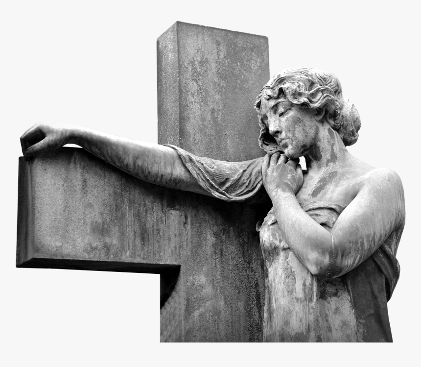 Cross Angel Sculpture Free Photo - Sculpture, HD Png Download