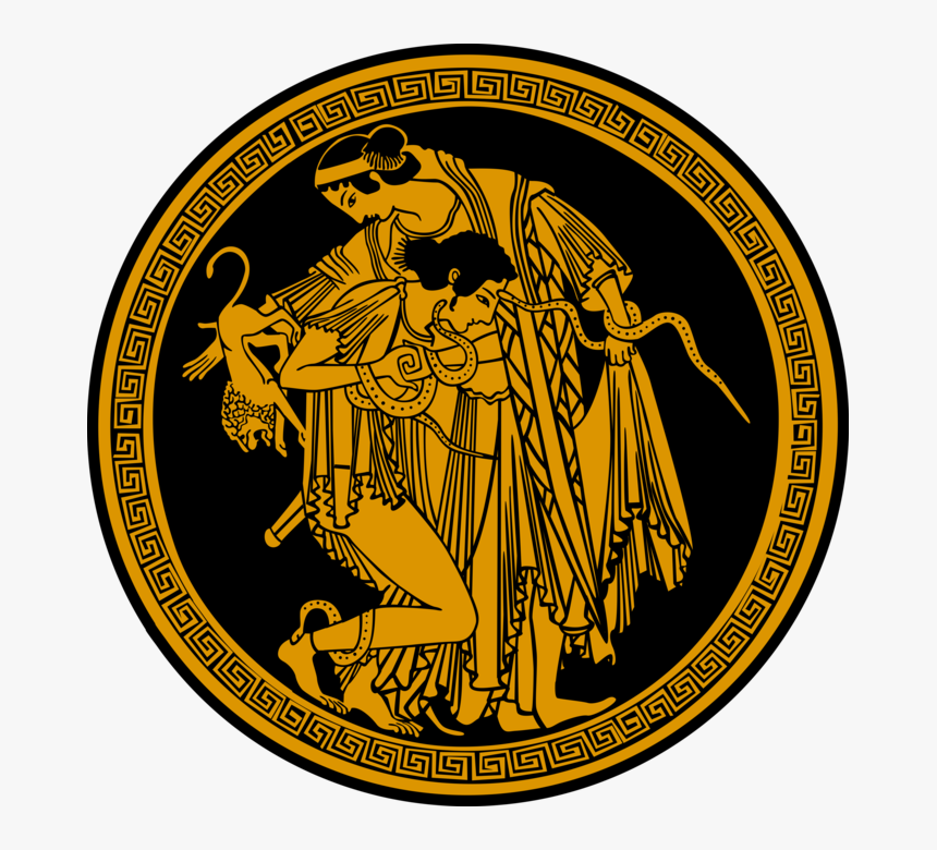 Vector Illustration Of Ancient Greek Inspired Art With - Peleus Thetis And Achilles, HD Png Download