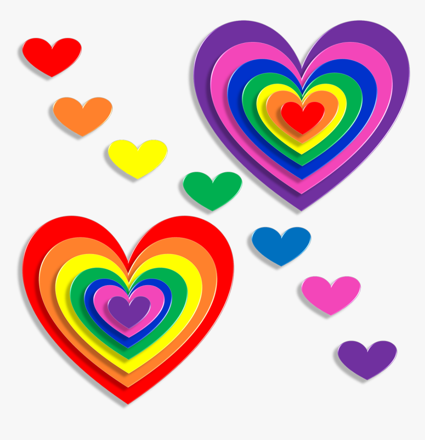 Rainbow Love Heart Transparent Background, HD Png Download