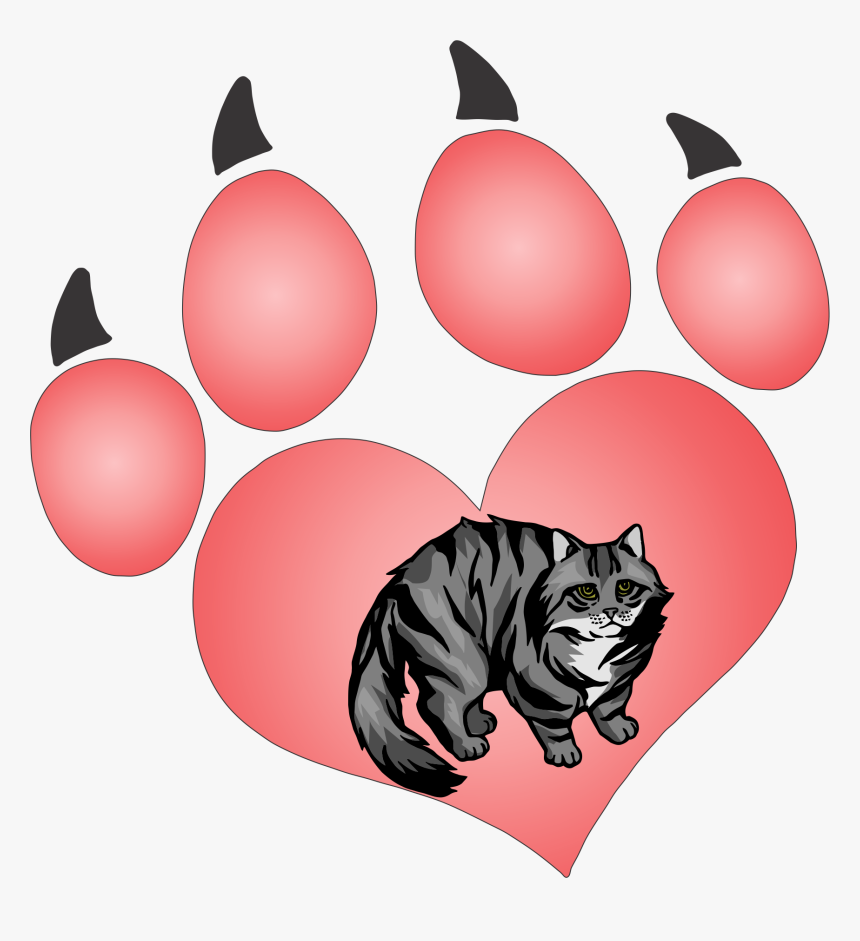 Cat Paw 90 Decal - Illustration, HD Png Download