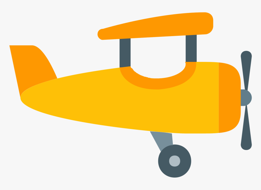 Vintage Airplane Pilot Clipart Transparent Transparent - Yellow Airplane Cartoon Png, Png Download