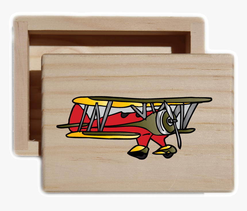 Vintage Plane Natural Wood Keepsake Collectible Box - Plywood, HD Png Download
