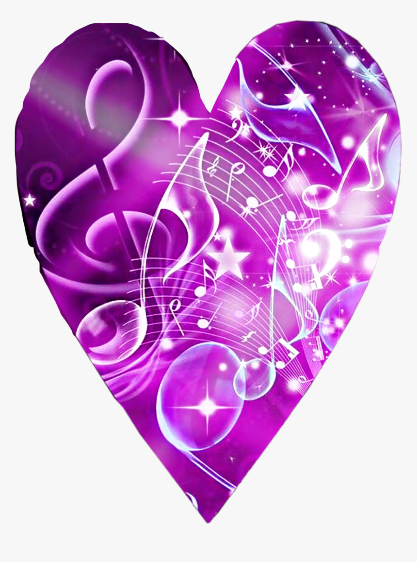 #purple #lensflare #heart #shapemask #music #notes - Heart, HD Png Download
