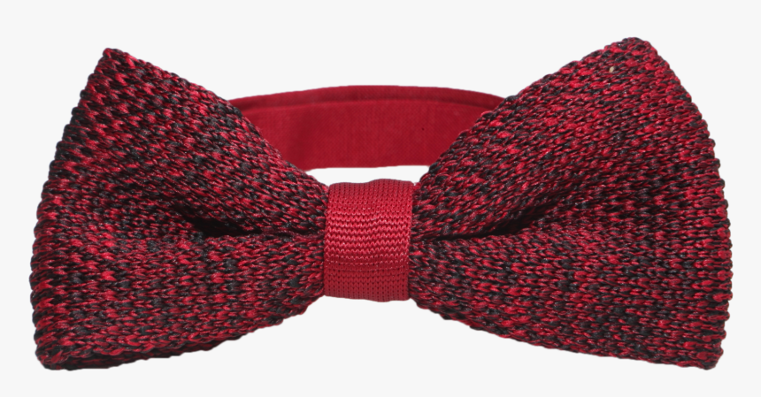 Black Red Knit Bow Tie - Wool, HD Png Download