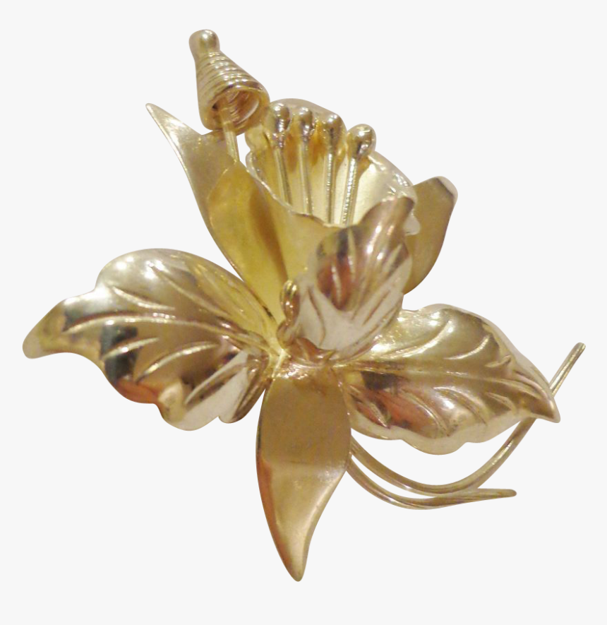 Fabulous Vintage Taxco Sterling Silver Iris Pin Flower - Body Jewelry, HD Png Download