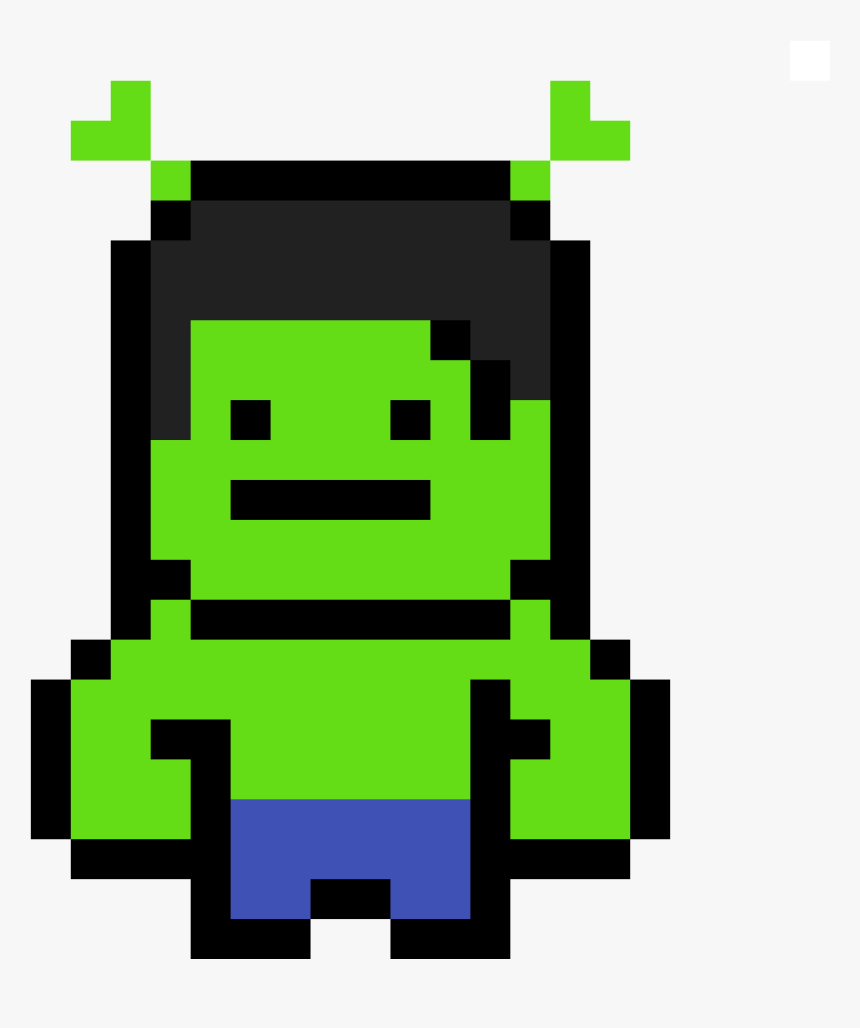 Transparent Shrek Png - Hulk Pixel Art, Png Download