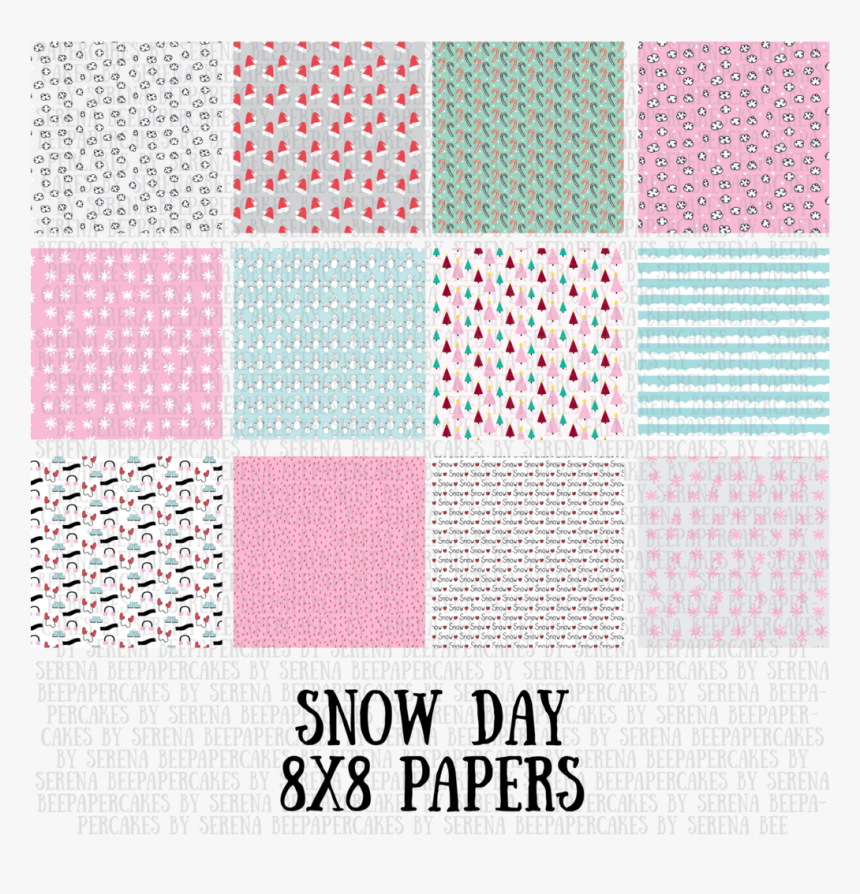 Snow Day Pattern Papers - Patchwork, HD Png Download