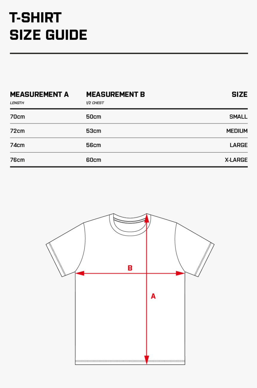 Size Guide - T-shirt - Illustration, HD Png Download