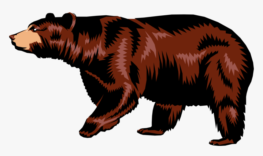 Vector Illustration Of Large Brown Bear Walking - Five Senses Poem Animals, HD Png Download
