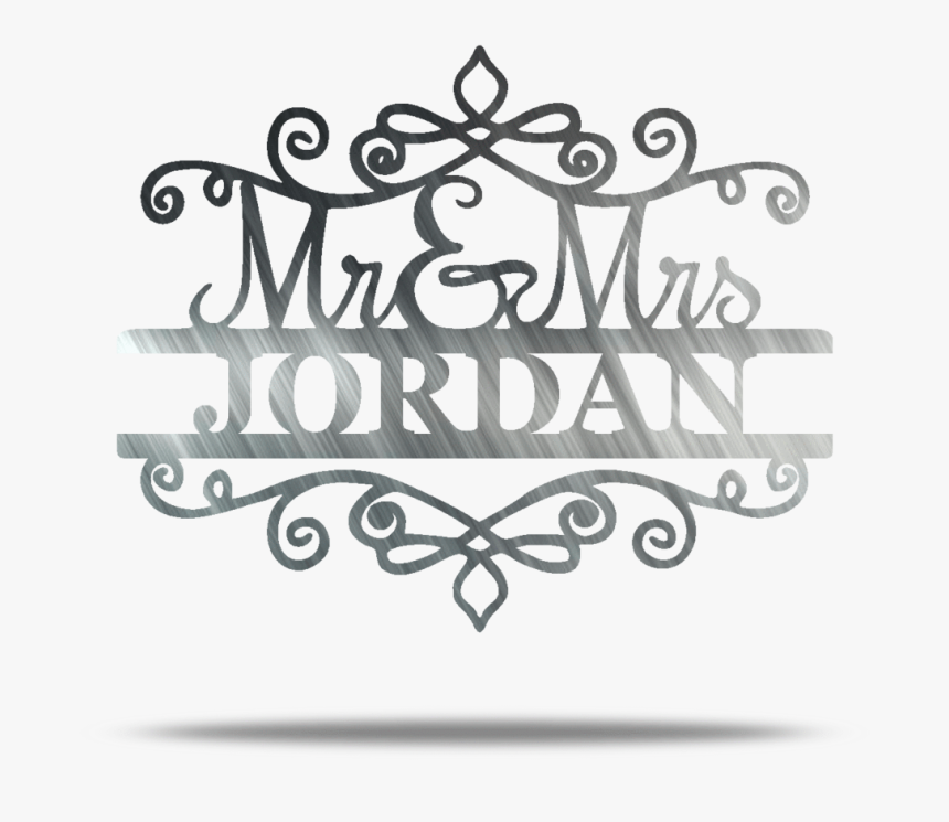 Mr & Mrs Scroll Personalizable Metal Wall Art - Mr And Mrs Split Monogram, HD Png Download