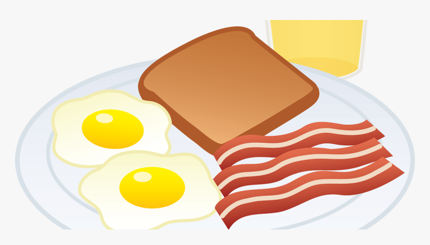 Eat Clipart Breakfast - Bacon And Eggs Drawing, HD Png Download