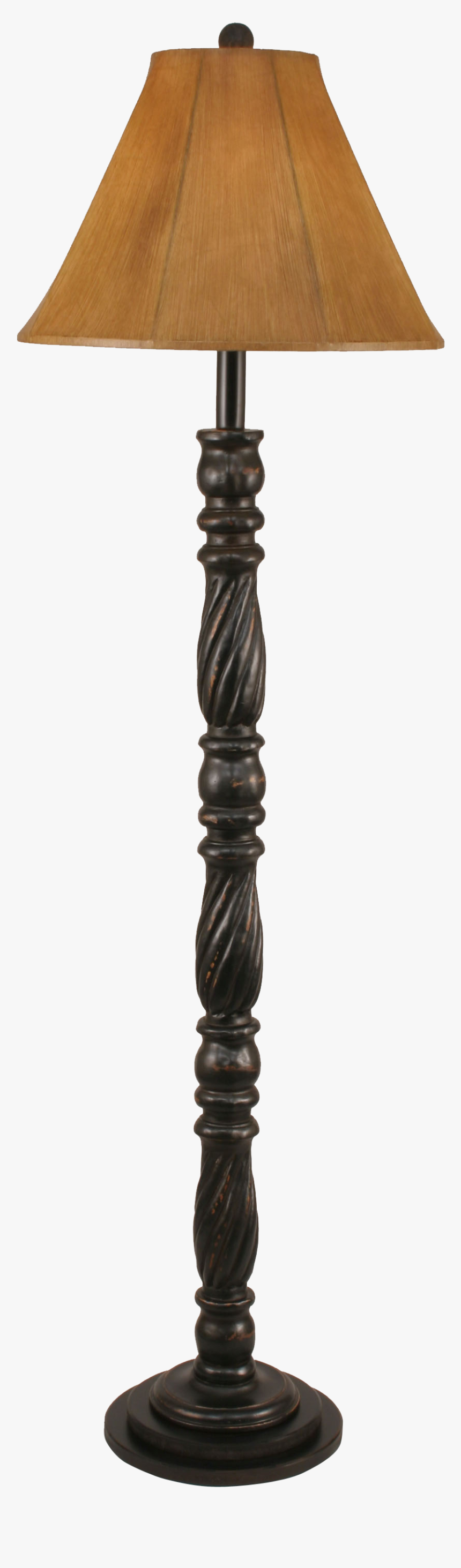 Distressed Black Swirl Floor Lamp W/ Faux Leather Shade - Lampshade, HD Png Download