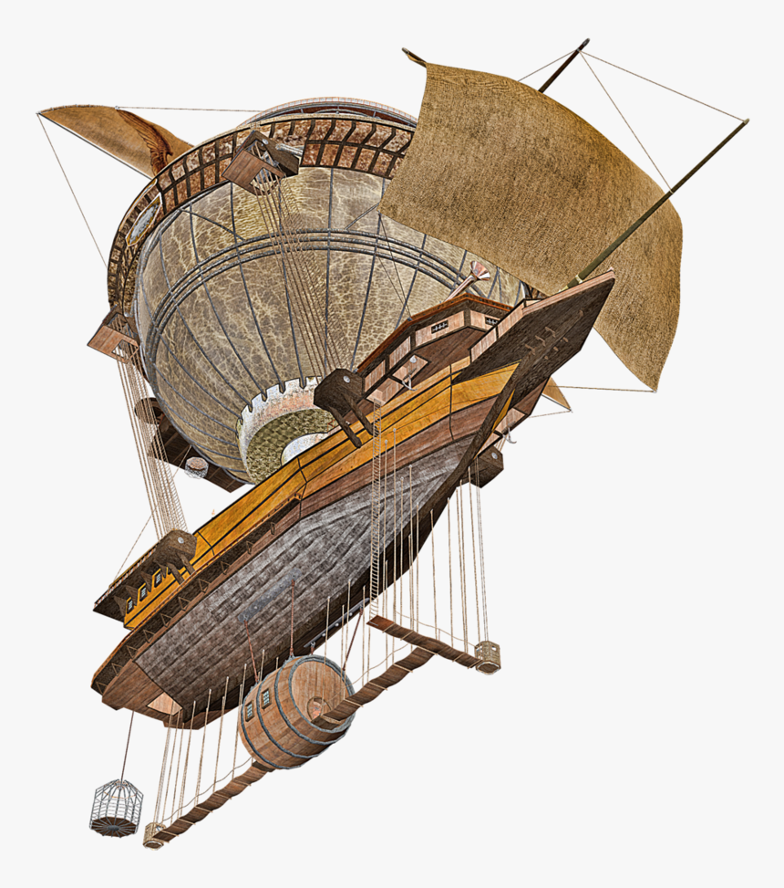 Zeppelin Drawing Steam - Airship Png, Transparent Png