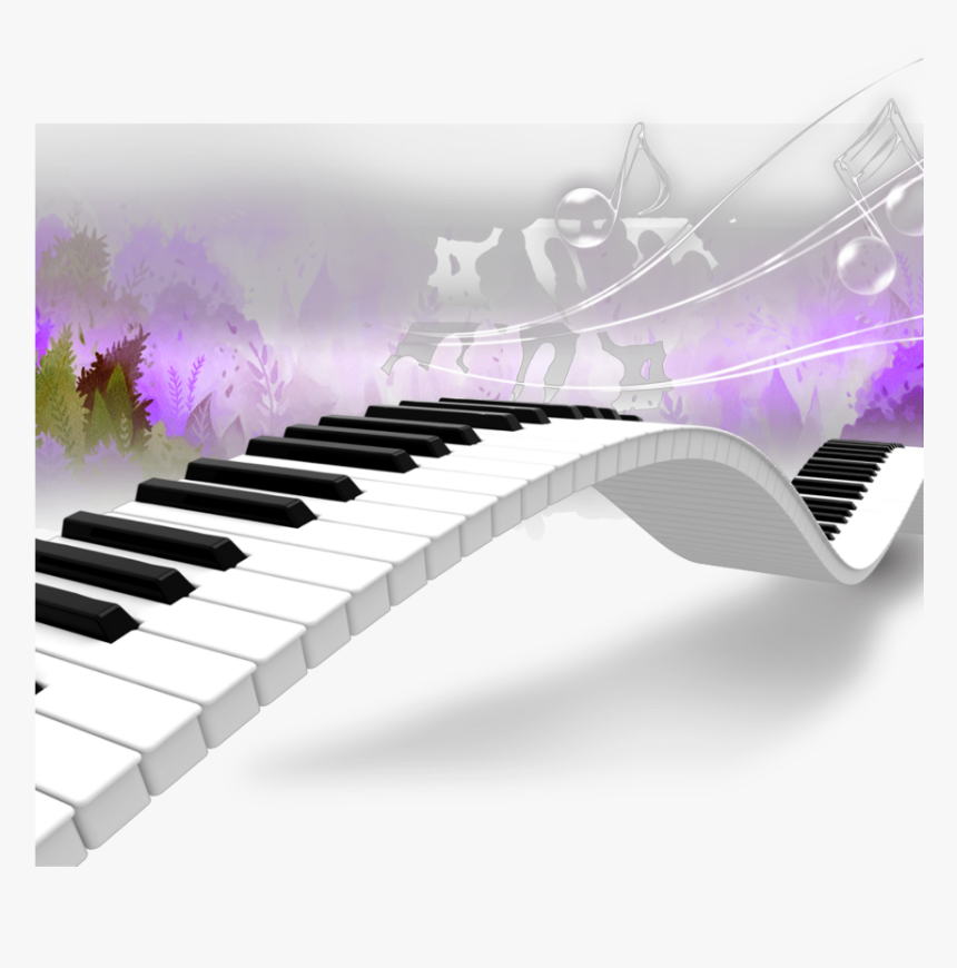 Keyboard Music Dancing Notes Musicnotes Purple Piano Keyboard Png