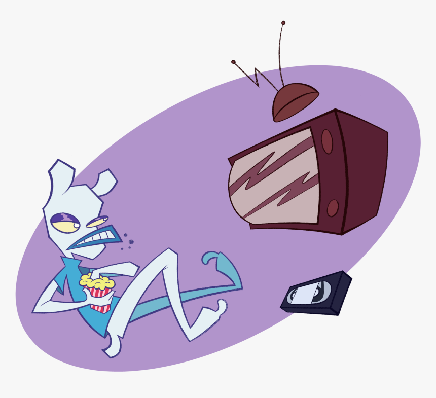Dingdongvg Watching The Tv - Cartoon, HD Png Download