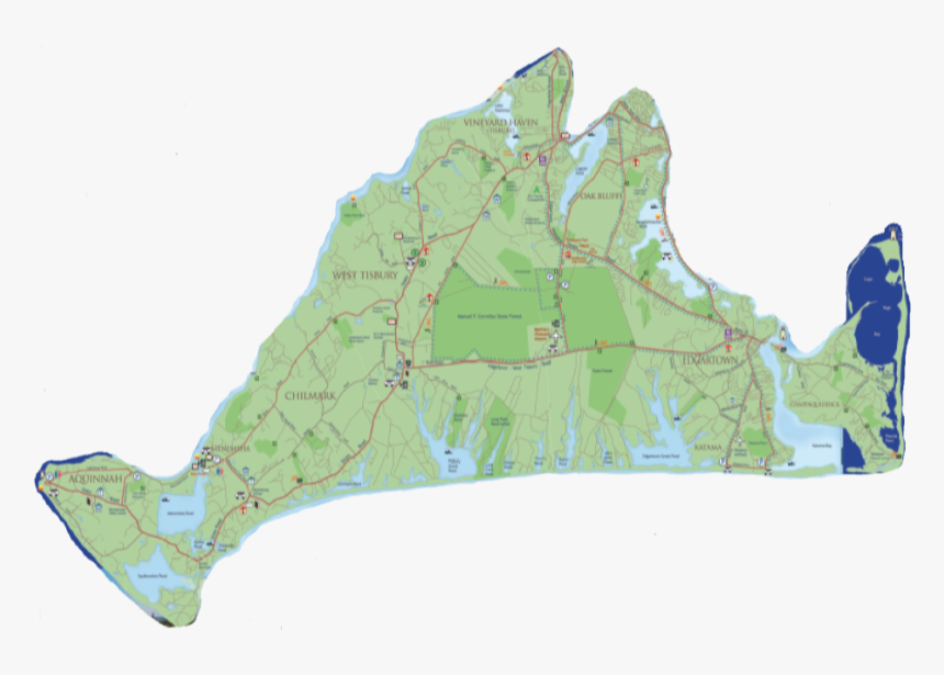 Picture - Martha's Vineyard Map Outline, HD Png Download