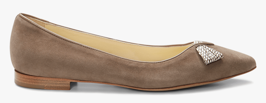 10mm Italian Made Pointed Toe Lana Flat In Taupe Suede - Ballet Flat, HD Png Download