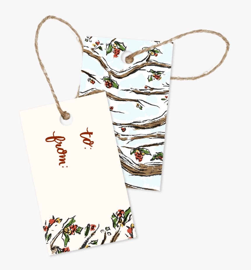 Snowy Branches Christmas Gift Tags Pack Of - Paper, HD Png Download