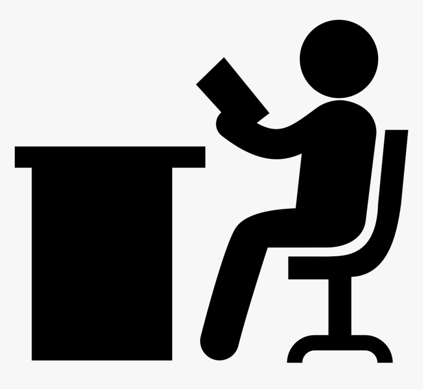 Person Reading At The Office - Posture And Body Orientation, HD Png Download