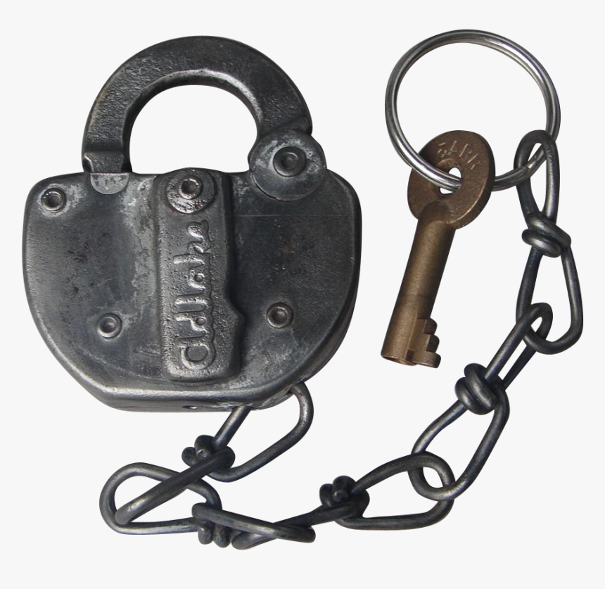 Vintage L&arr Railroad Switch Lock And Key Set Found - Leather, HD Png Download