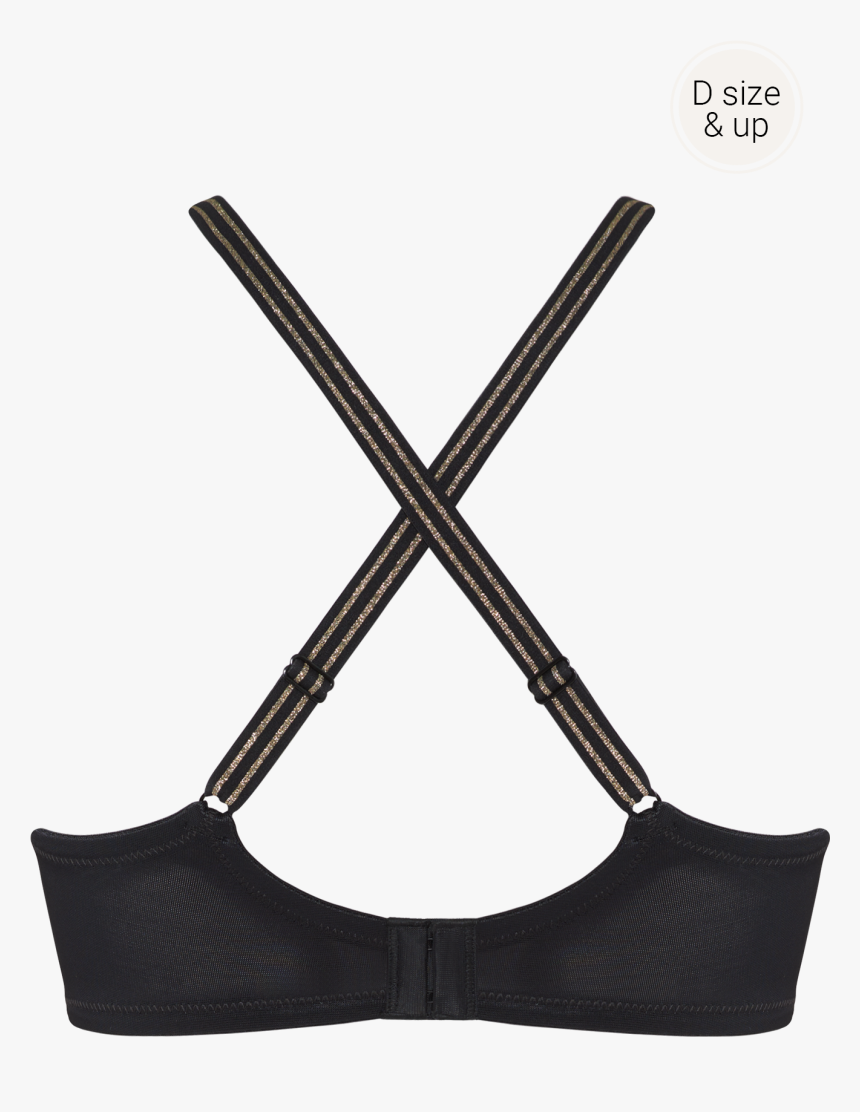 Petit Point Balcony Bra Black And Gold Dot - Brassiere, HD Png Download