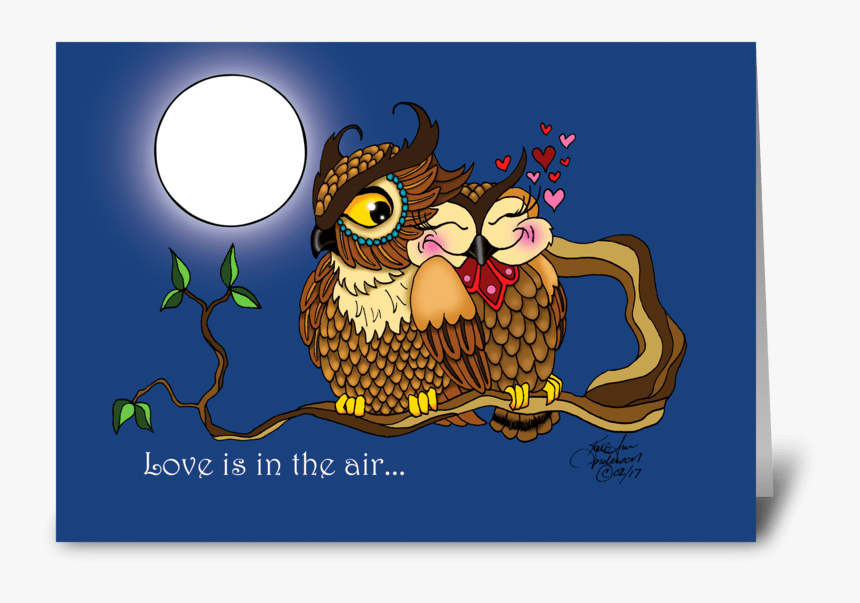 Love Birds Greeting Card - Cartoon, HD Png Download