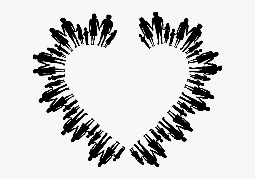 Black And White Silhouette Family, HD Png Download