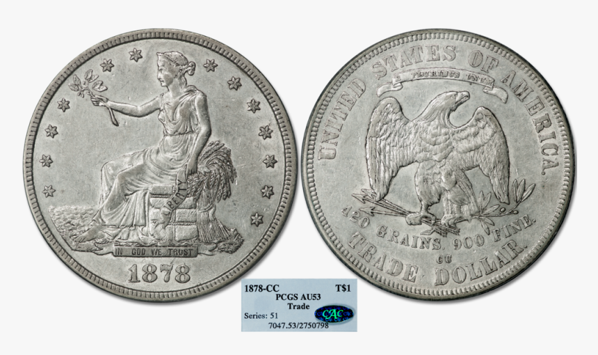 1878 Cc T$ Pcgs53 950 - Quarter, HD Png Download