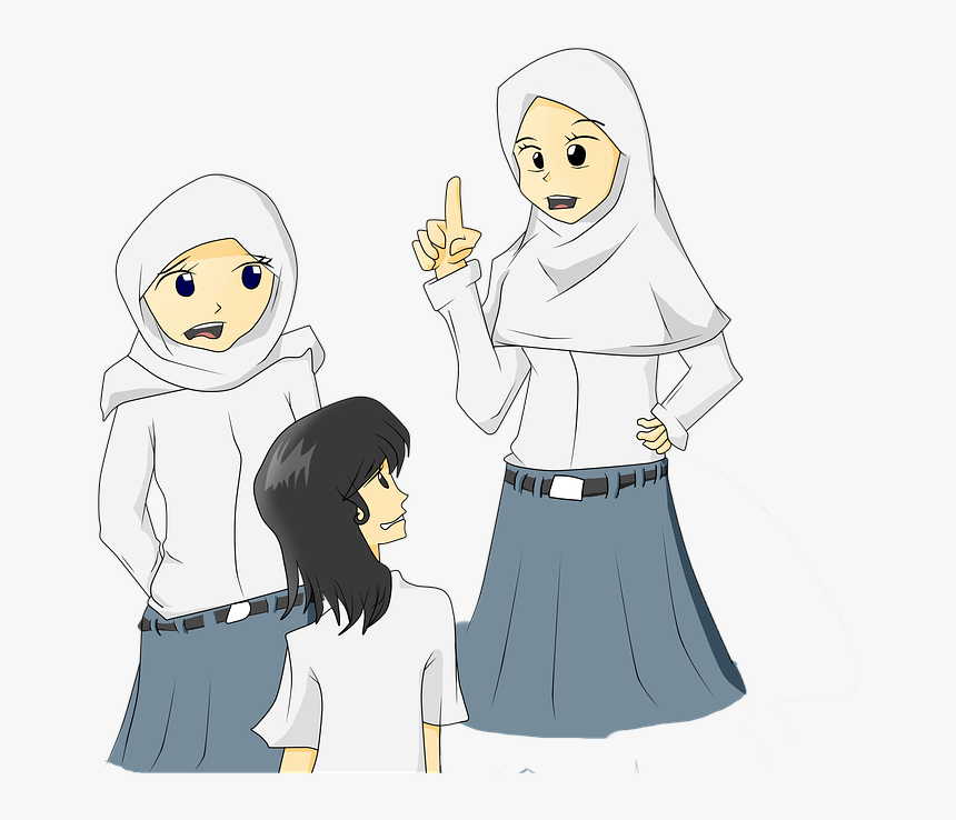 Hijab Women Cartoon Transparent, HD Png Download
