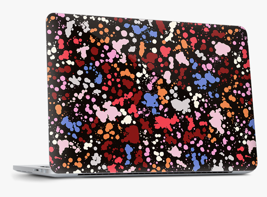 Colorful Splatter Ink Drops Black Macbook Skin 
 Data - Gadget, HD Png Download