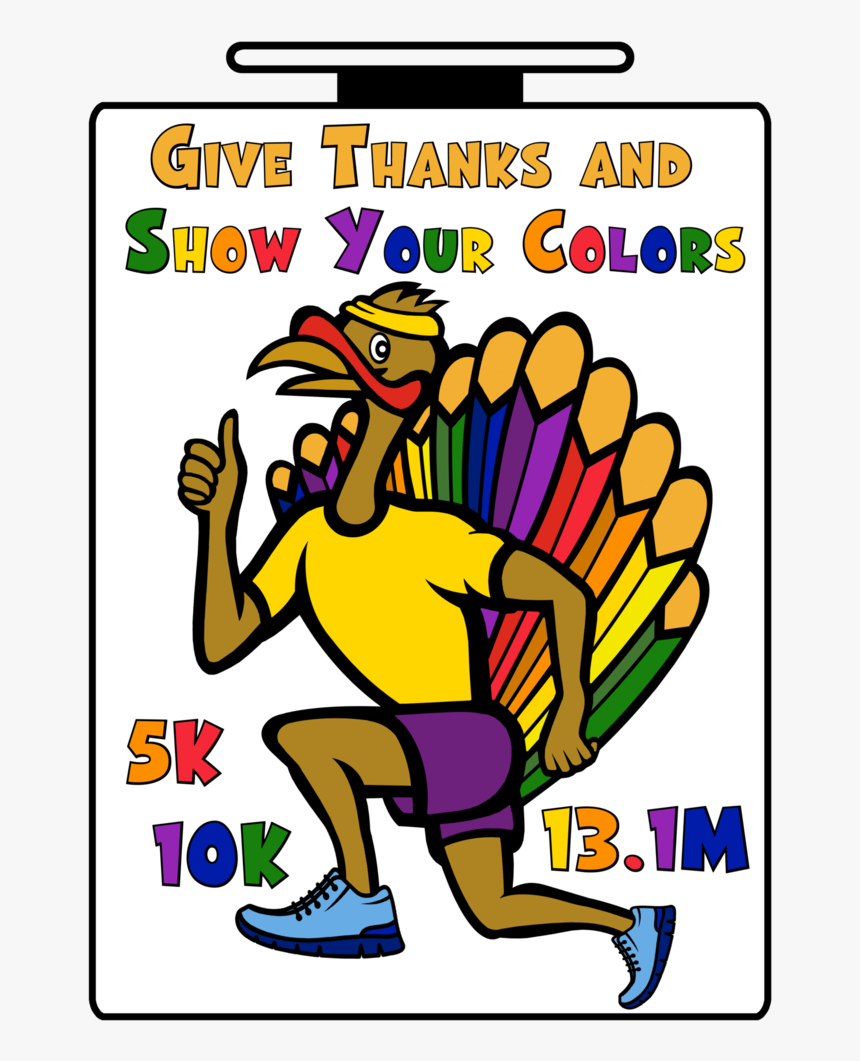 Give Thanks And Show Your Colors Run - Cartoon, HD Png Download