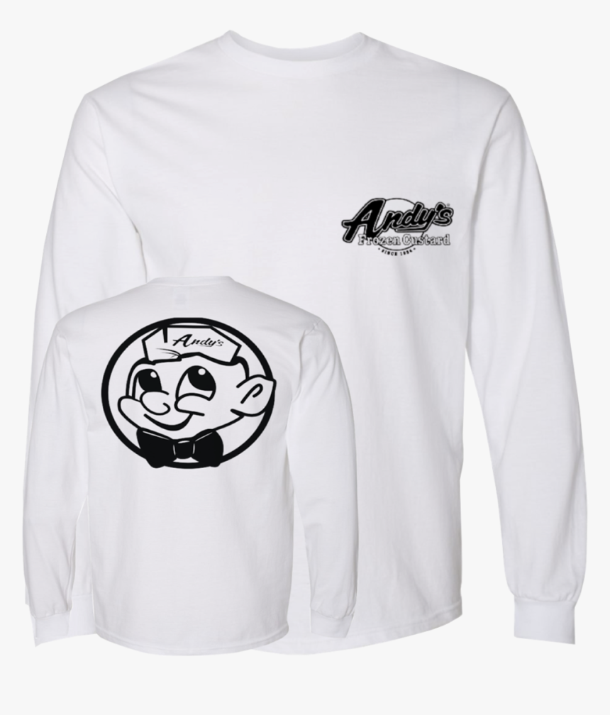 White Black Long Sleeve Both - Long-sleeved T-shirt, HD Png Download