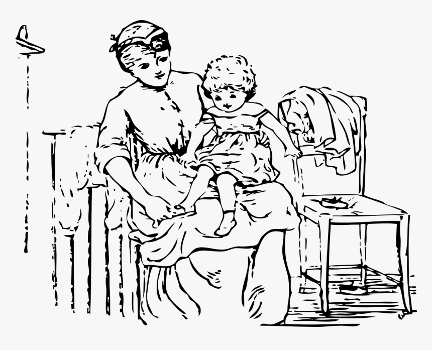 Mama Despierta A Su Hijo Para Colorear, HD Png Download