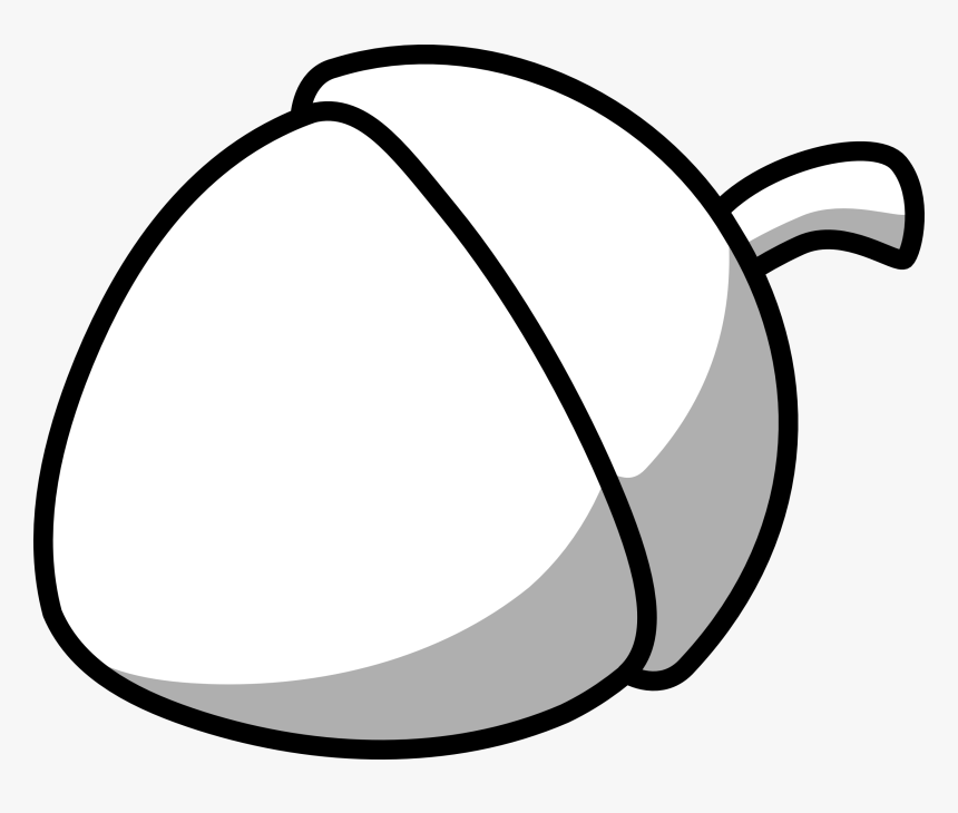 White Decorative Line Png Acorn Black White Line Super - Black And White Acorn Clipart, Transparent Png