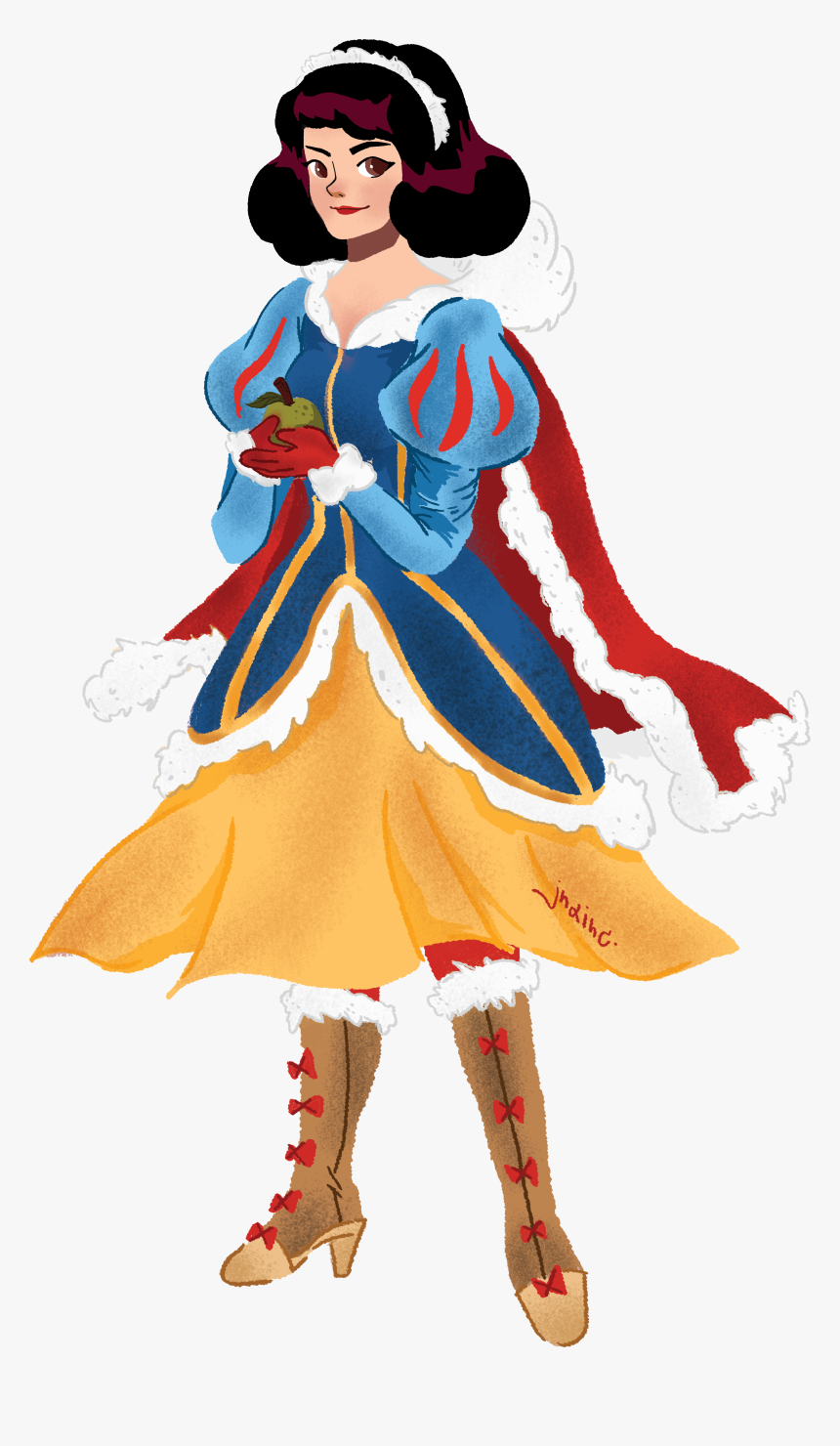 Snow White In A Winter Attire - Snow White And The Seven Dwarfs, HD Png Download