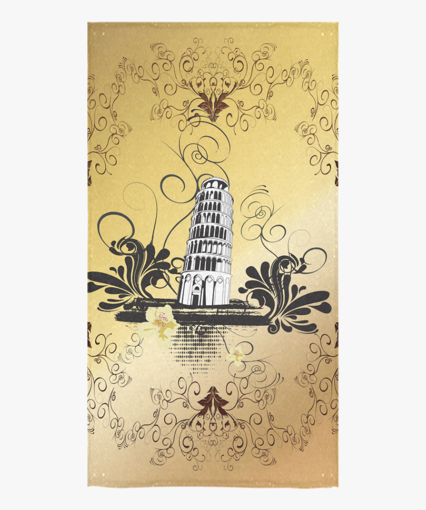 The Leaning Tower Of Pisa Bath Towel 30 X56 - Leaning Tower Of Pisa, HD Png Download