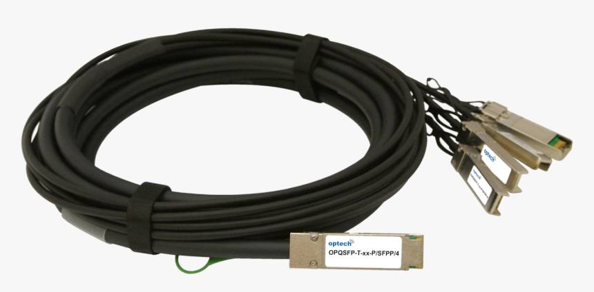 40g Qsfp Dac Fanout Passive, 3m 
 Title 40g Qsfp Dac - Firewire Cable, HD Png Download