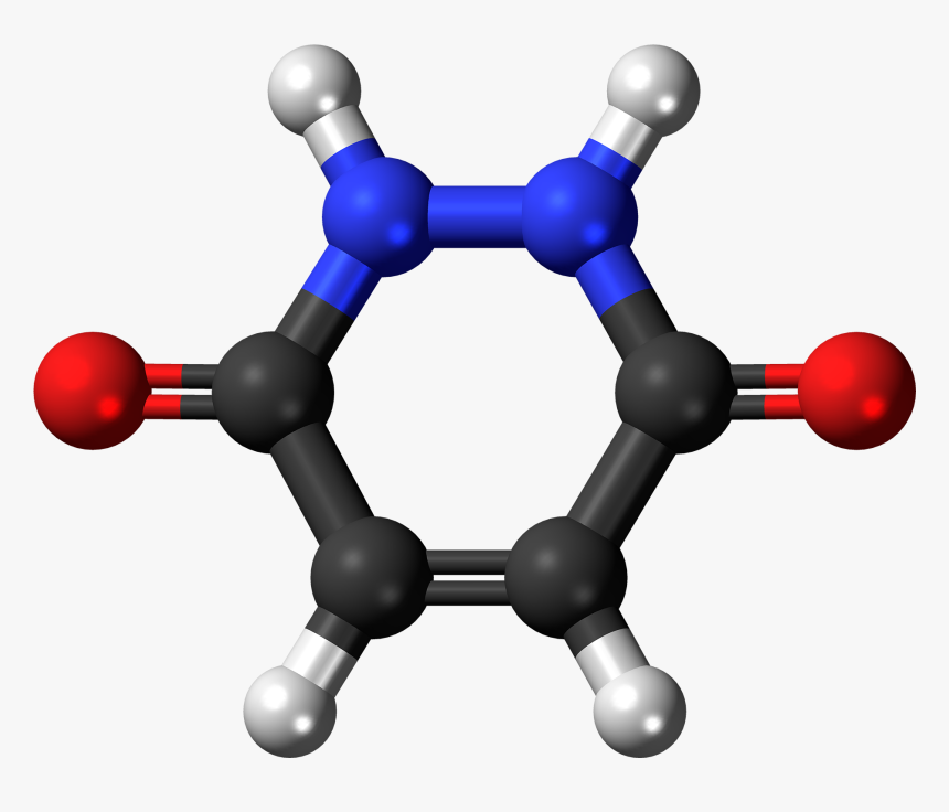 Maleic Hydrazide Molecule Ball - Ball And Stick Model Of Propene, HD Png Download