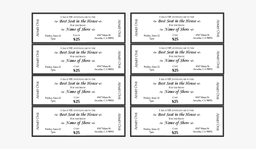 Template Editable Event Ticket, HD Png Download
