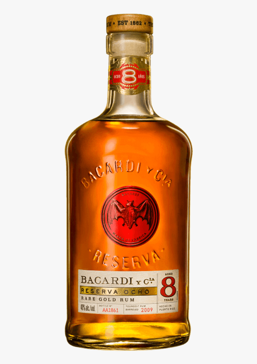 Bacardi Rum Gold Rsv Ocho 8yr 80 750ml - Bacardi Reserva Ocho Logo, HD Png Download