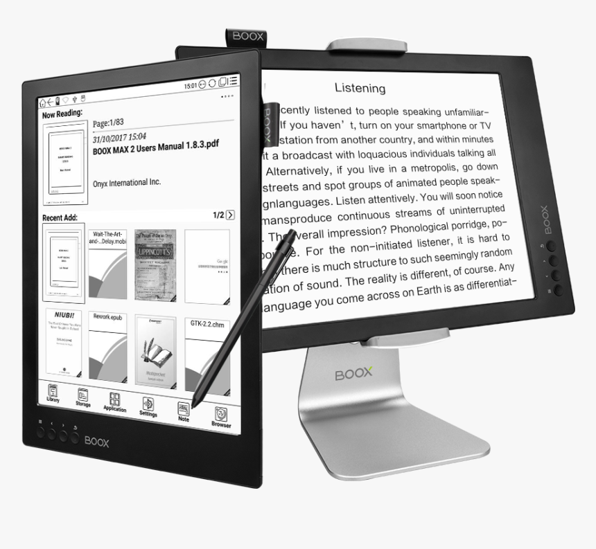 3 Inch Flexible Carta Screen Onyx Boox Max 2 E-reader - Onyx Boox Max2, HD Png Download