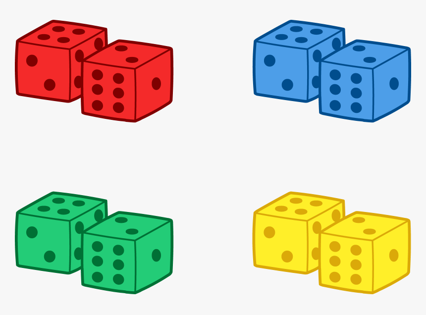 4 Dice Clipart Clipart Clip Art Free Library 4 Dice - Colorful Dice Clipart, HD Png Download