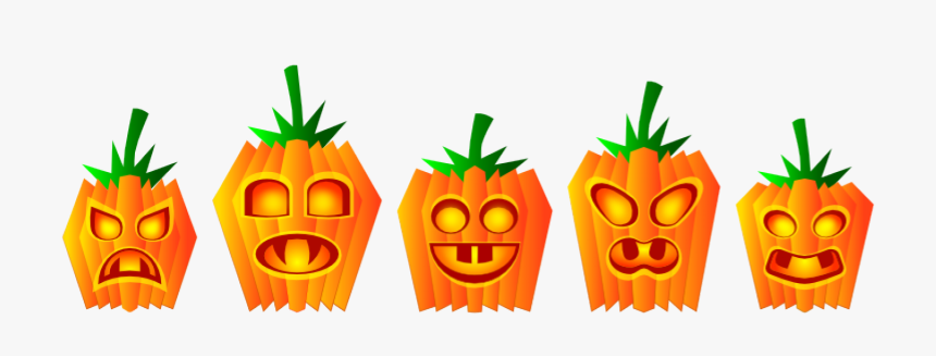 Selection Of Halloween Pumpkin Vector Illustration - Carved Pumpkins Clipart, HD Png Download