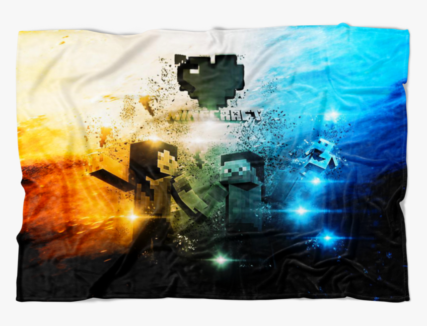 Minecraft Fleece Blanket Minecraft Love Commando Black - Poster, HD Png Download