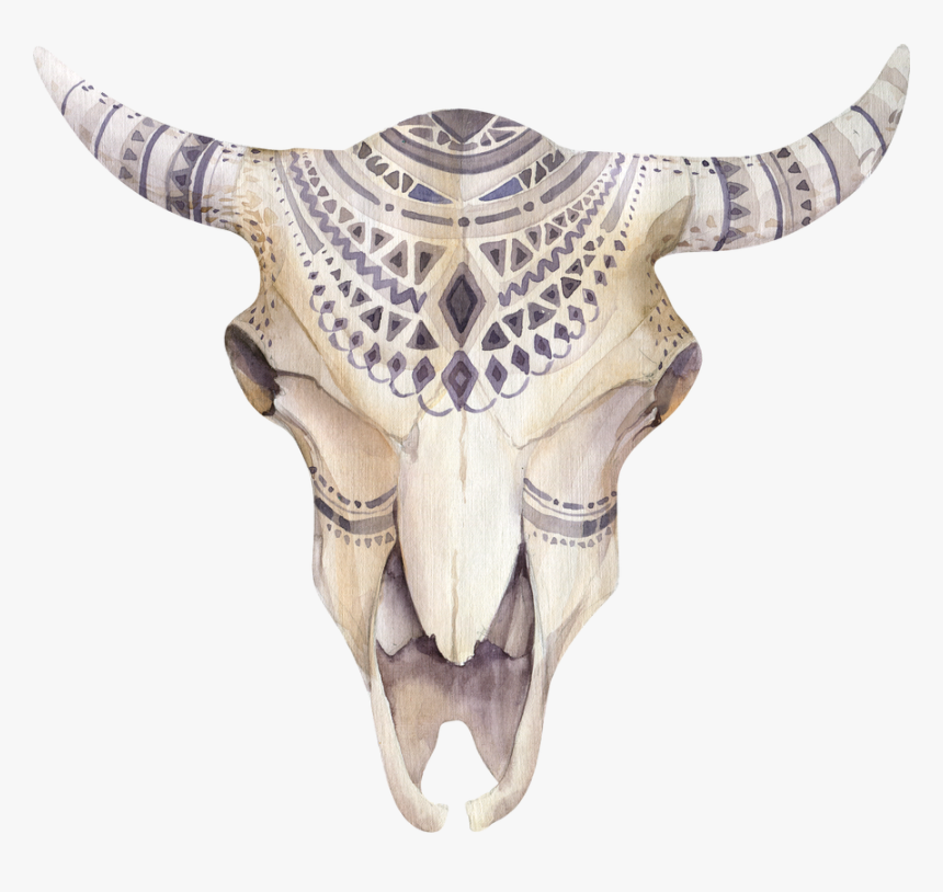 Transparent Animal Skull Png - Boho Skull Clipart Transparent, Png Download
