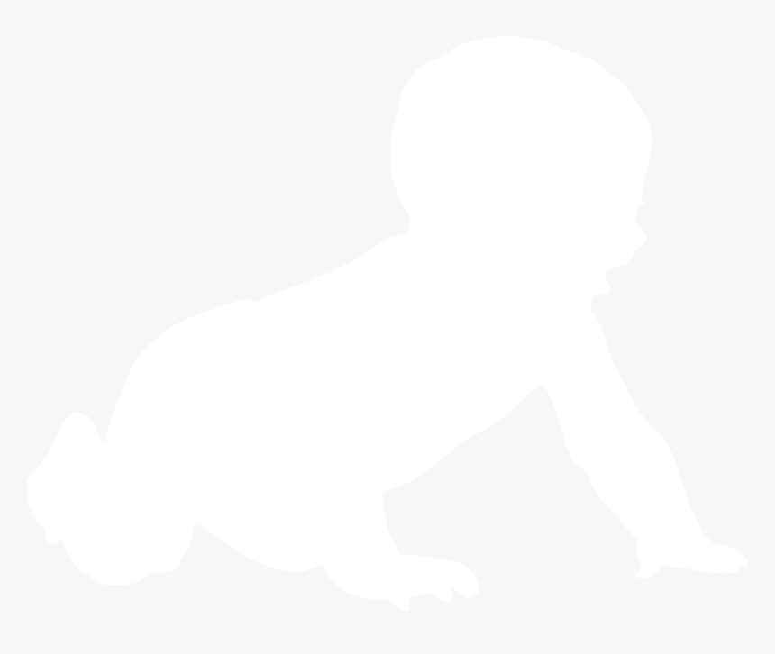 Baby Crawling Silhouette White, HD Png Download