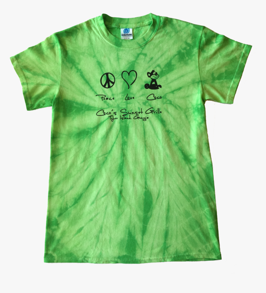 Peace Love Coco Tshirt Green Front - Active Shirt, HD Png Download