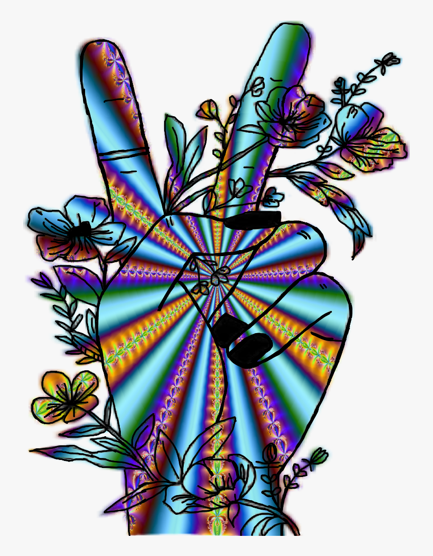 Transparent Trippy Clipart - Hippie Transparent Peace Sign, HD Png Download