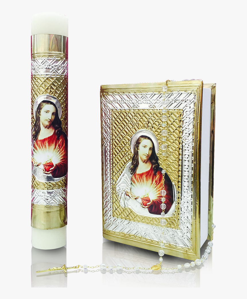Juego De Biblia, Vela Y Rosario Para Primera Comuión - Biblia Y Vela Para Primera Comunion Png, Transparent Png